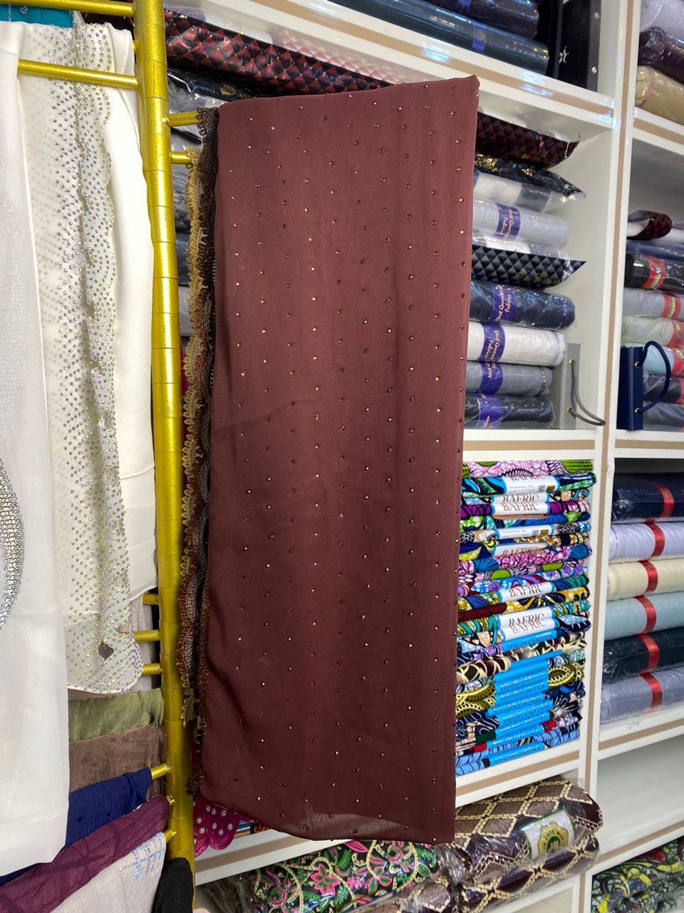 Brown Trimmed Cathedral Veil